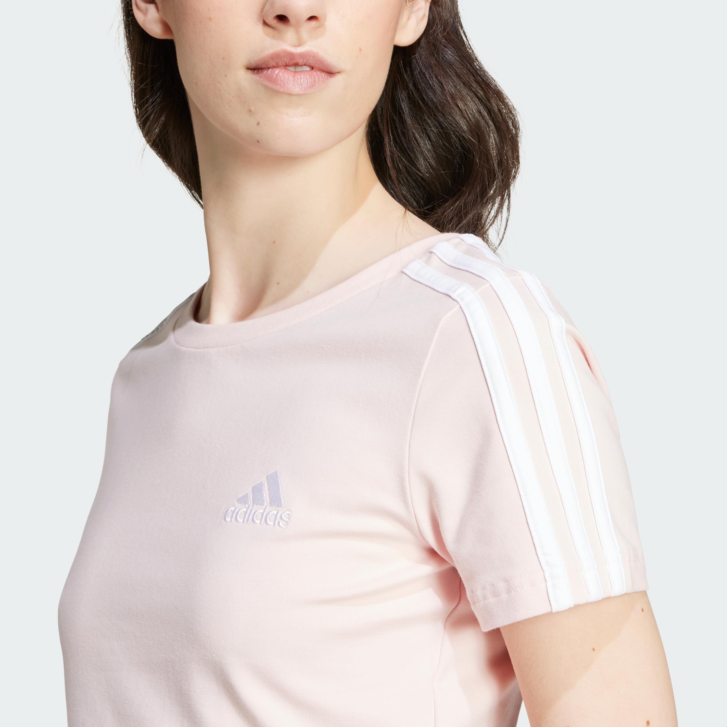 Adidas Essentials 3-Stripes Crop tee Camiseta de Manga Corta Mujer (Pack de 1)