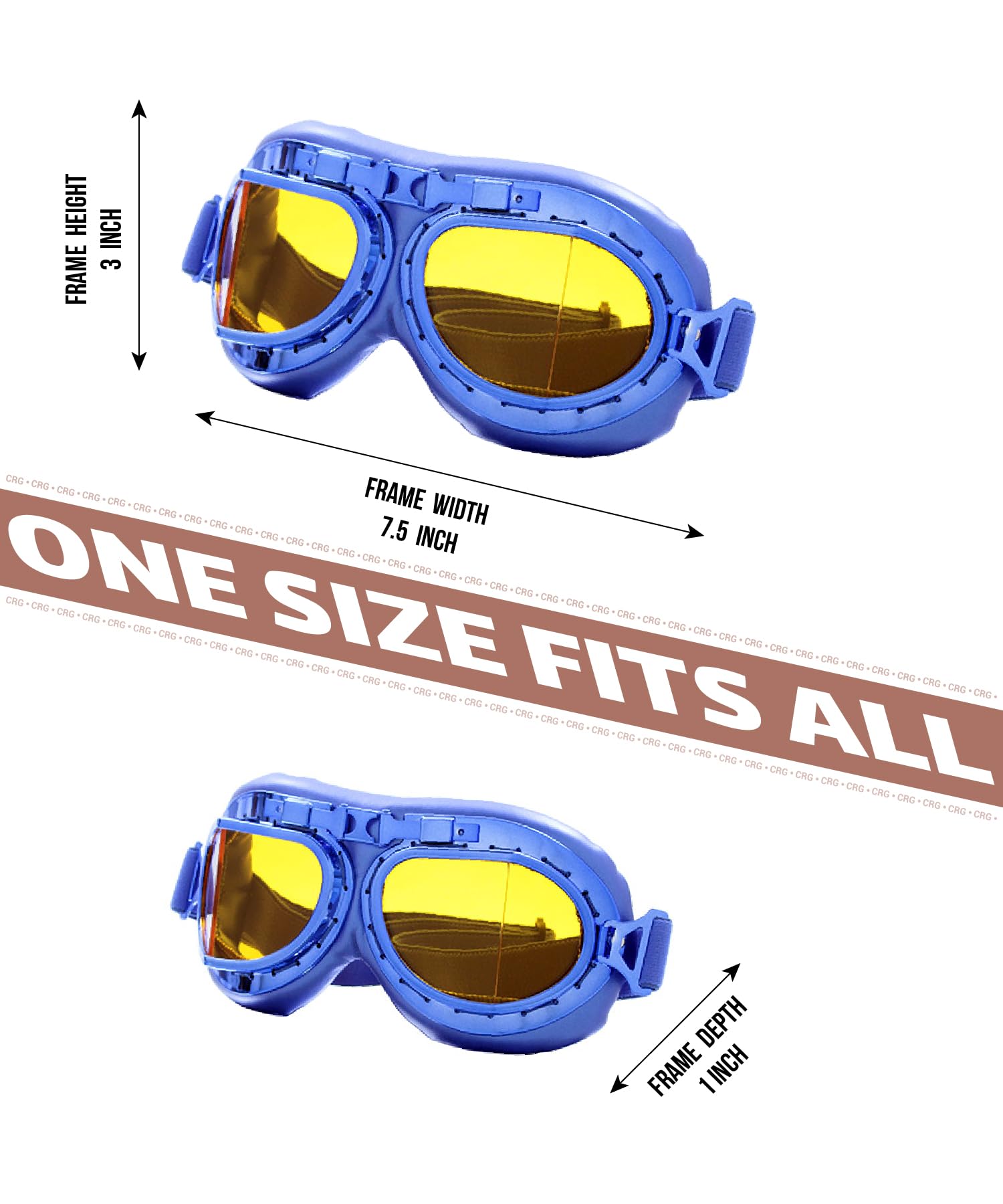 CRG Sports - Occhiali da motociclista stile pilota stile aviatore moto Cruiser Scooter T08 T08LYL