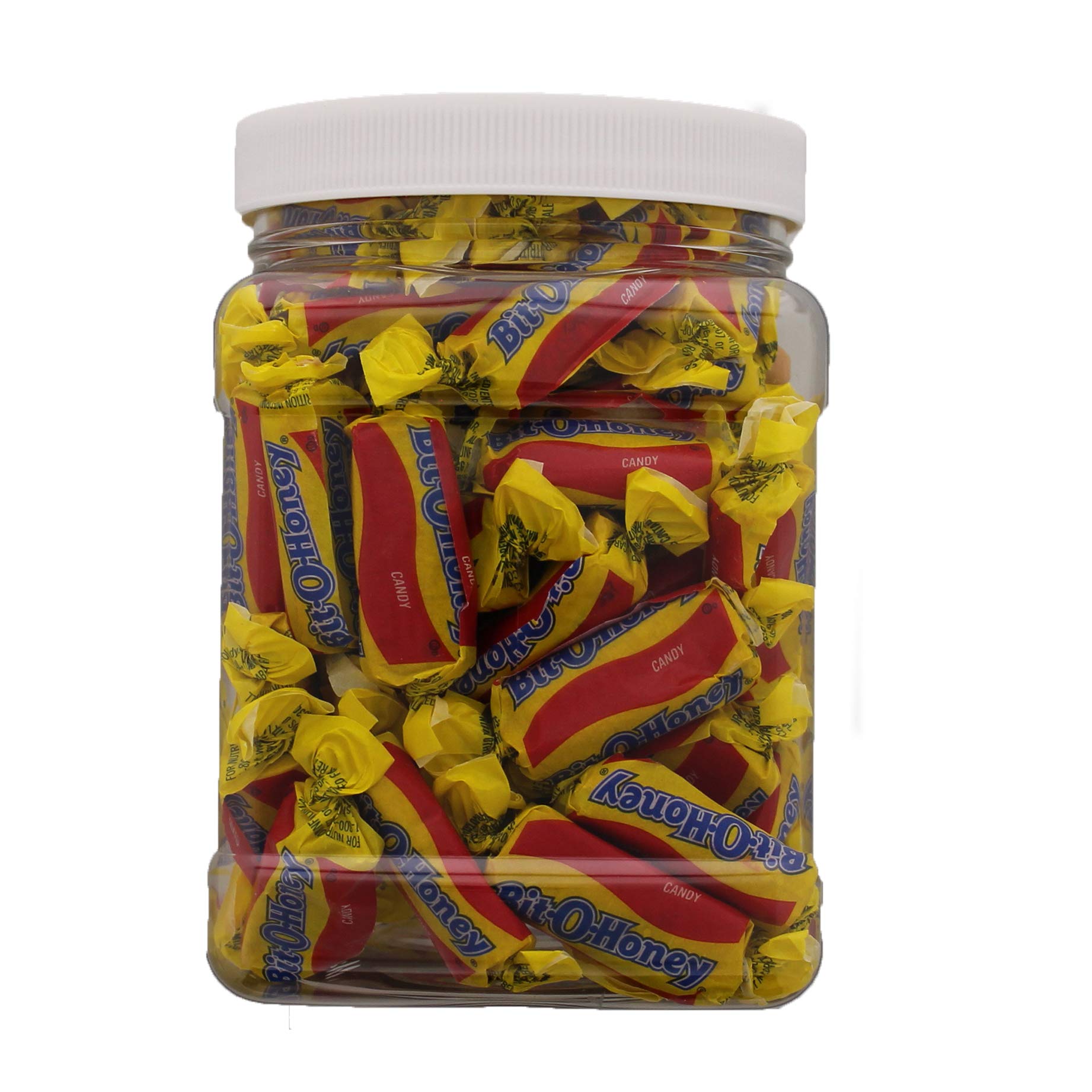 1LB - Original Bit O Honey Chewy Candies in a 32 FL OZ Gift Ready Reusable Square Jar