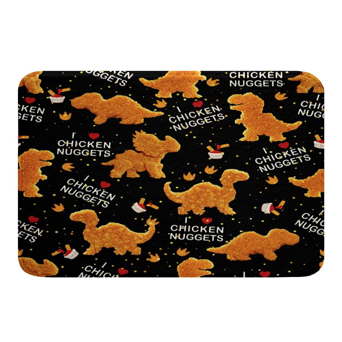 Chicken Nuggets Bathroom Rugs 20"x32" Kids Cute Dino Bath Rugs for Shower Tub for Dinosaur Bath Mats for Bathroom Non-Slip Fried Food Print Bathroom