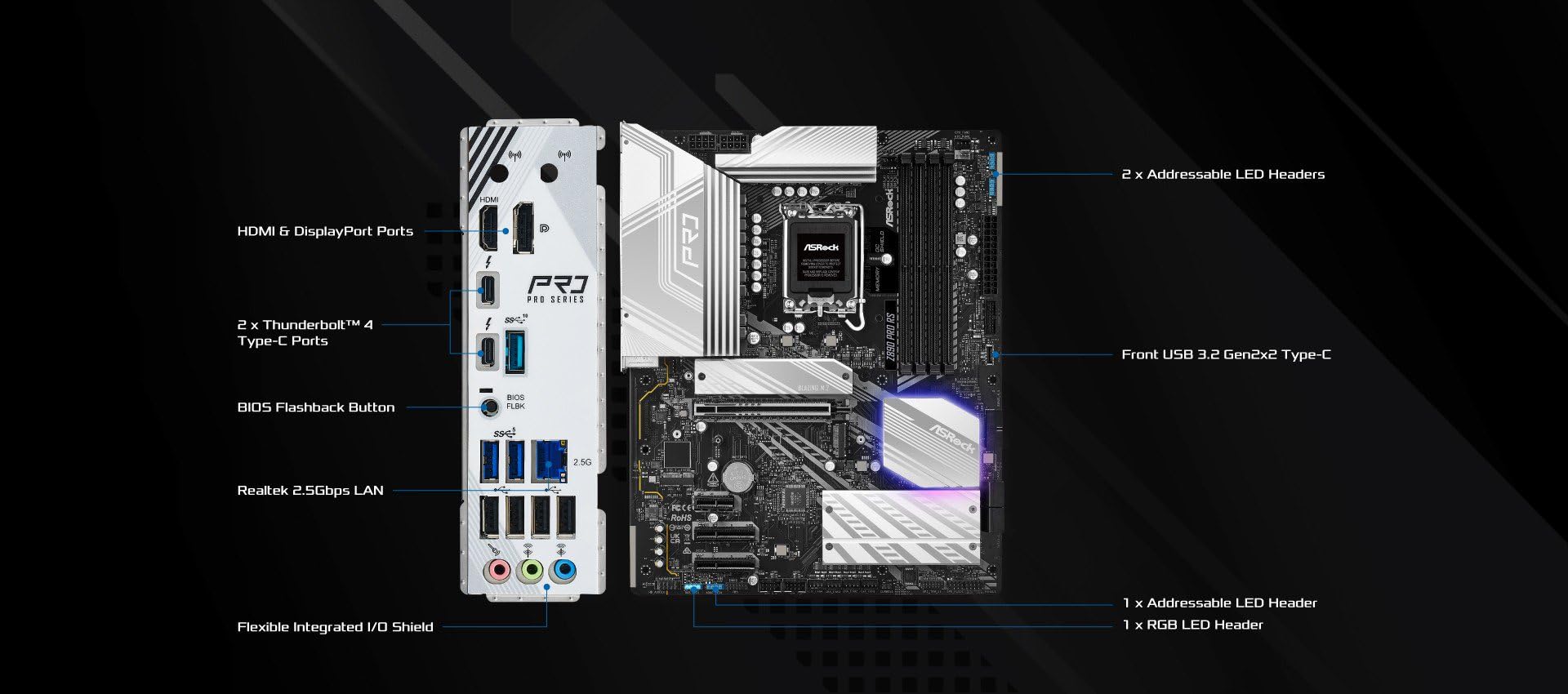 ASRock Intel Core Ultra Z890 Pro RS ATX Motherboard LGA1851 RL-ILM