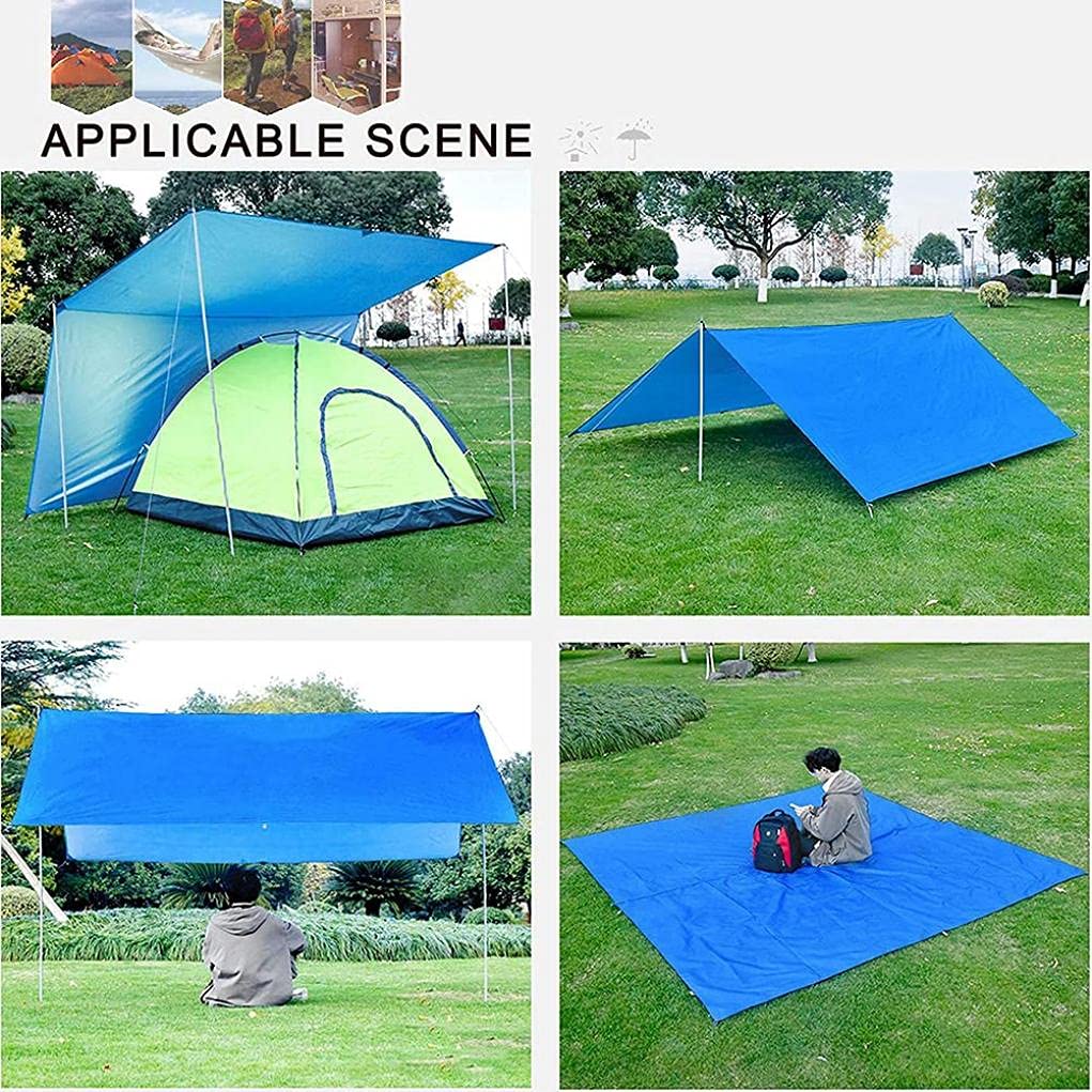 Telo da Esterno Impermeabile, Tendalino Parasole da Campeggio, Tappetino da Picnic Resistente All'umidità Tenda Multifunzione Amaca Telo Antipioggia con Borsa per Il Trasporto, B