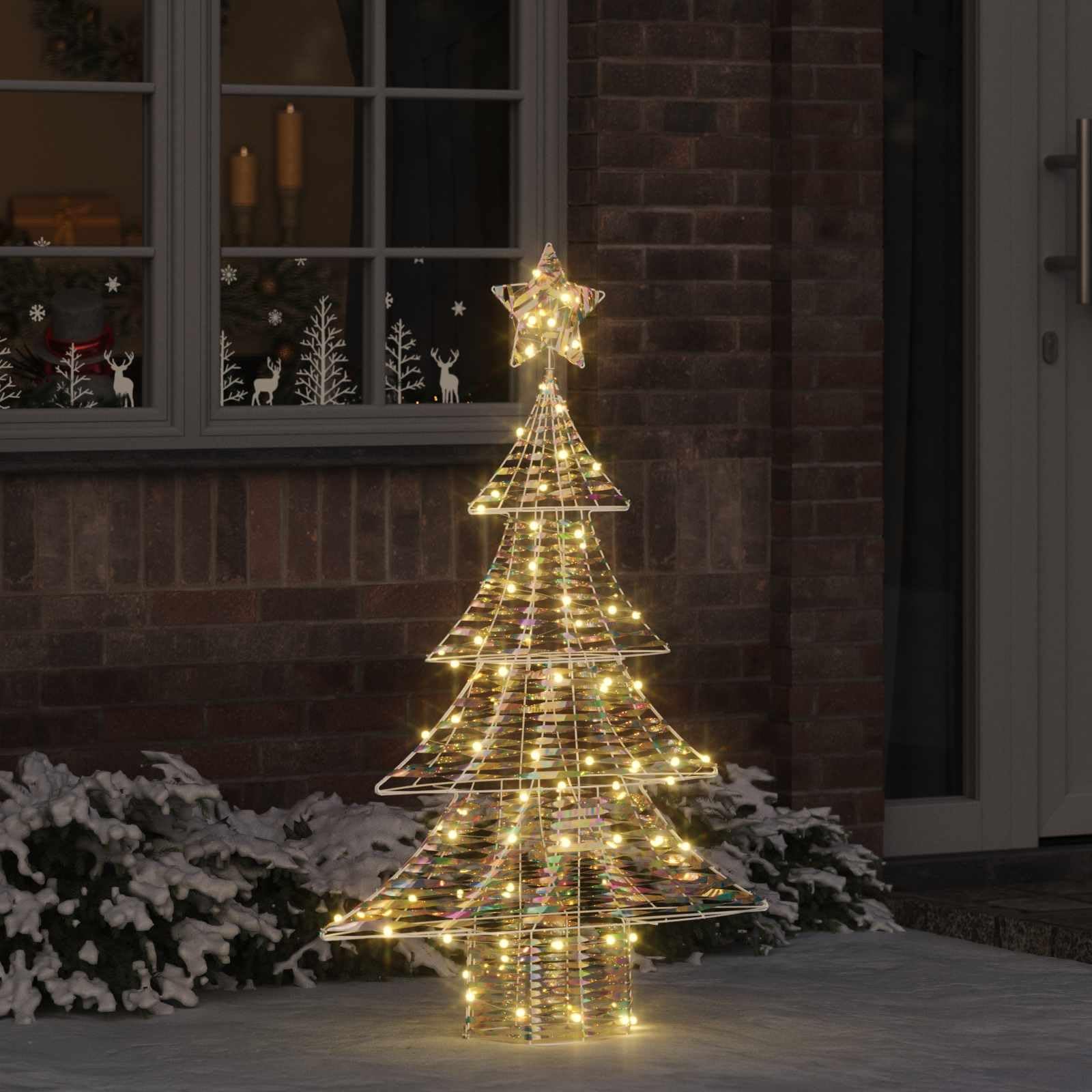 Sapin de Noël 120 LED blanc chaud USB, arbre artificiel de 120cm résistant aux intempéries