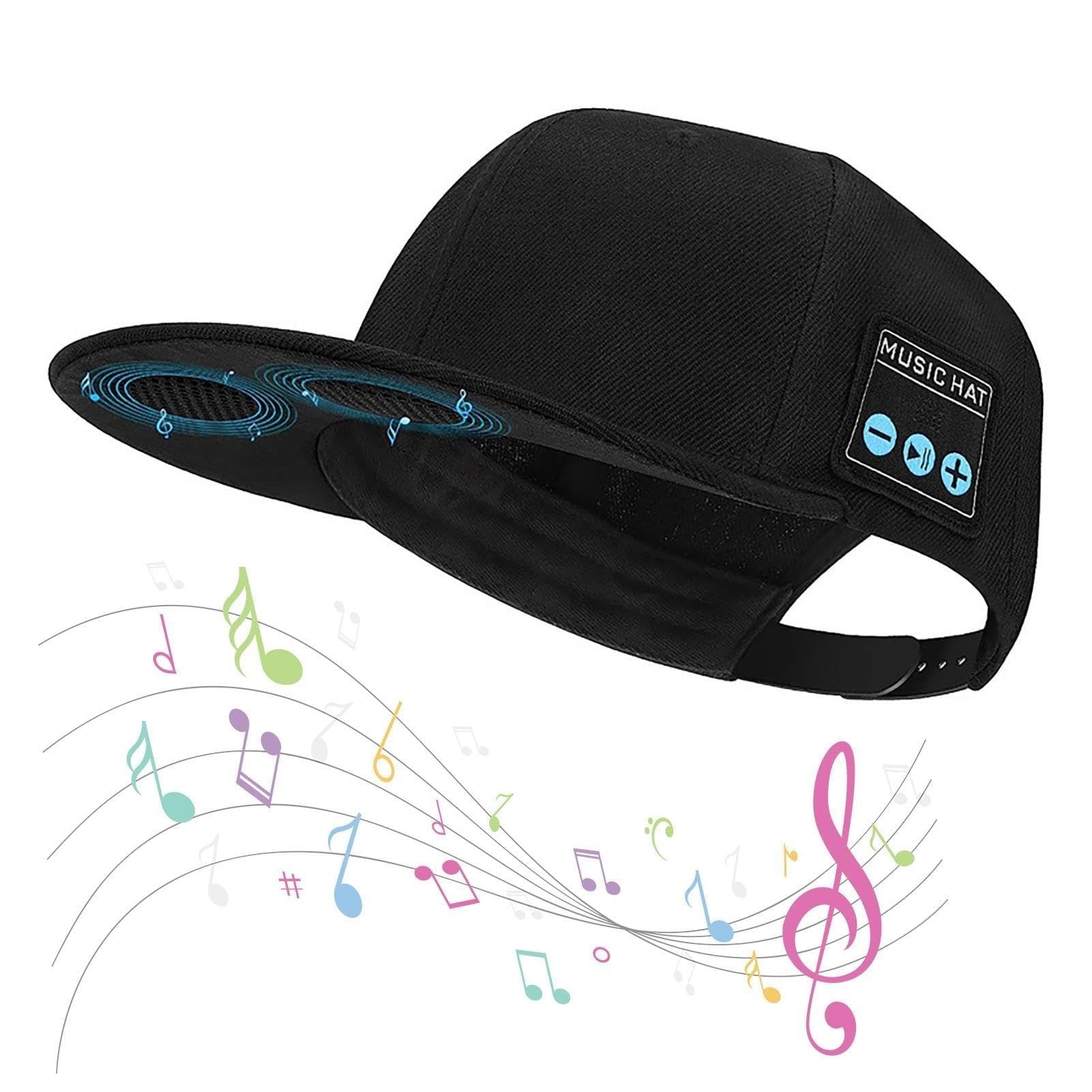Gorro Bluetooth Inteligente for Hombres, Auriculares Inteligentes inalámbricos 2 en 1, Auriculares con Altavoz Bluetooth Ajustables, Auriculares for Regalo de cumpleaños de béisbol for Deportes al Air