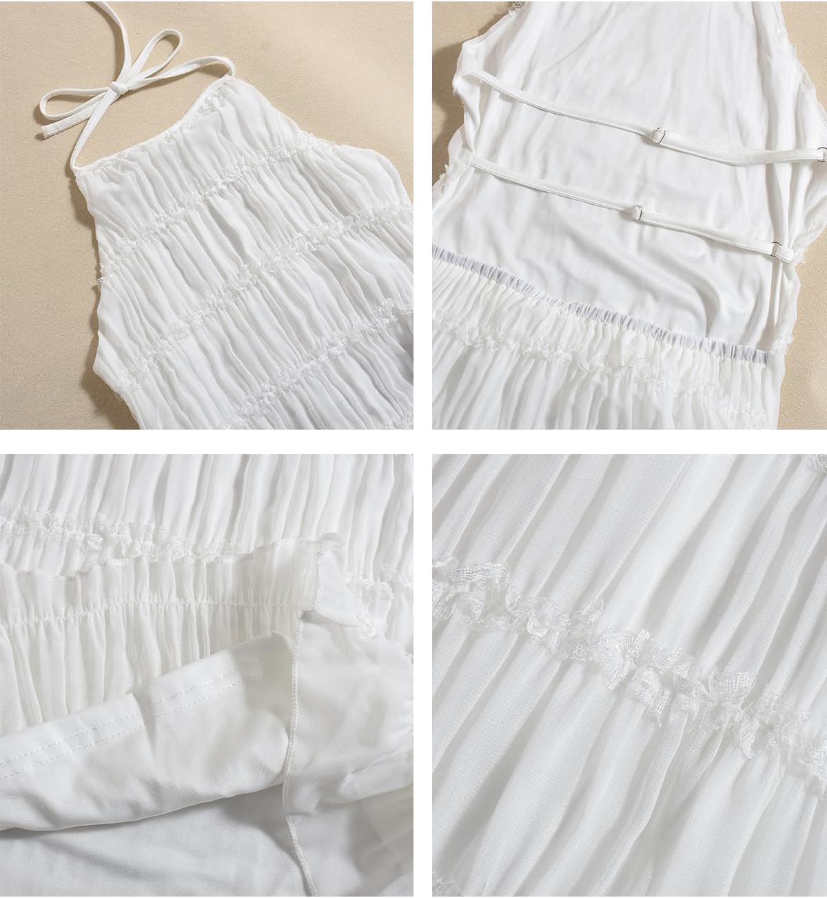 Halter Maxi Dress for Women Summer Elegant Flowy Bodycon Dress Boho Long Sundress Beach Vacation Wear - Image 5