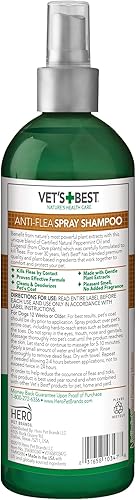 Miniatura 2 de Vets Best Champú en aerosol antipulgas  Tratamiento de pulgas para perros  Fórmula a base de plantas  16 onzas