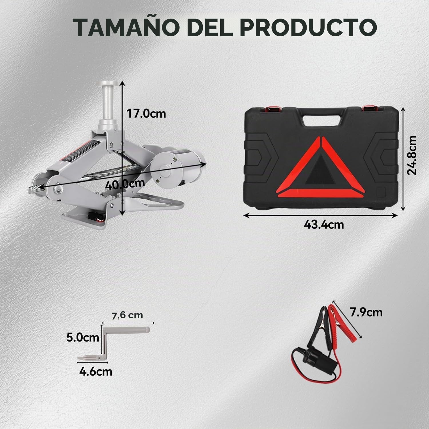 ROGTZ - Kit de gato de tijera eléctrico para auto de 3 toneladas, 12V, portátil, con rango de 44,9 cm para SUV/sedán, gato de piso para cambio de neumáticos y emergencia en carretera
