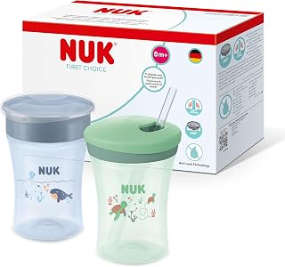 NUK Set First Choice per imparare a bere | Tazza magica e tazza con cannuccia | 230 ml...