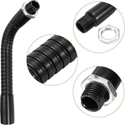 Miniatura 4 de PATIKIL Micrófono de 14 pulgadas, cuello de cisne M10, manguera universal de metal, brazo flexible, extensión de tubo de cuello de cisne para