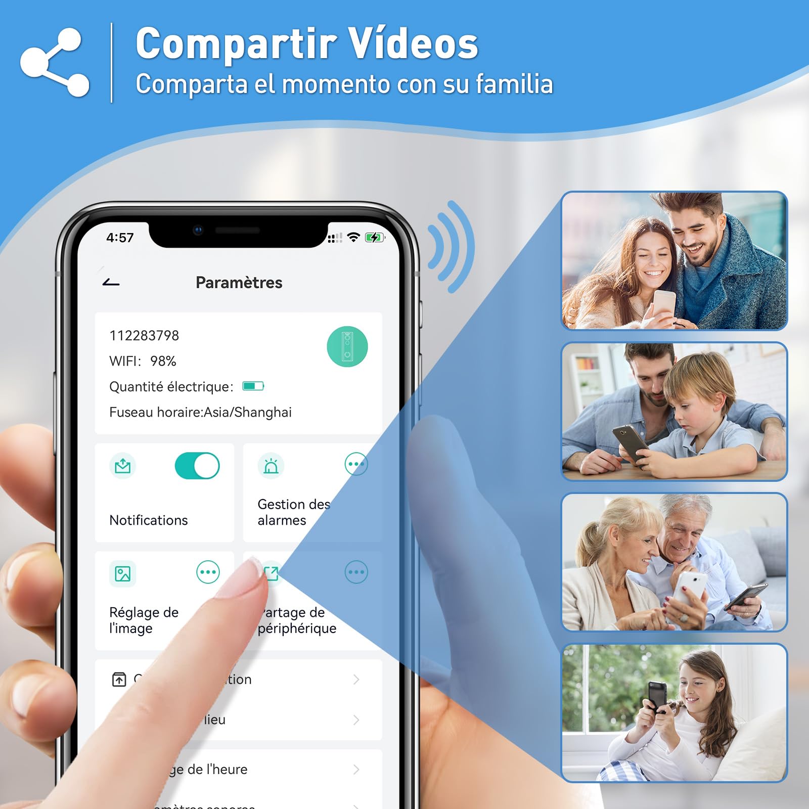 XTU Timbre Inalámbrico con Cámara, 2K HD WiFi Timbre Videoportero Exterior Impermeable con Soportes, Detección de Movimiento PIR, Visión Nocturna, Audio Bidireccional, Compatible con Alexa
