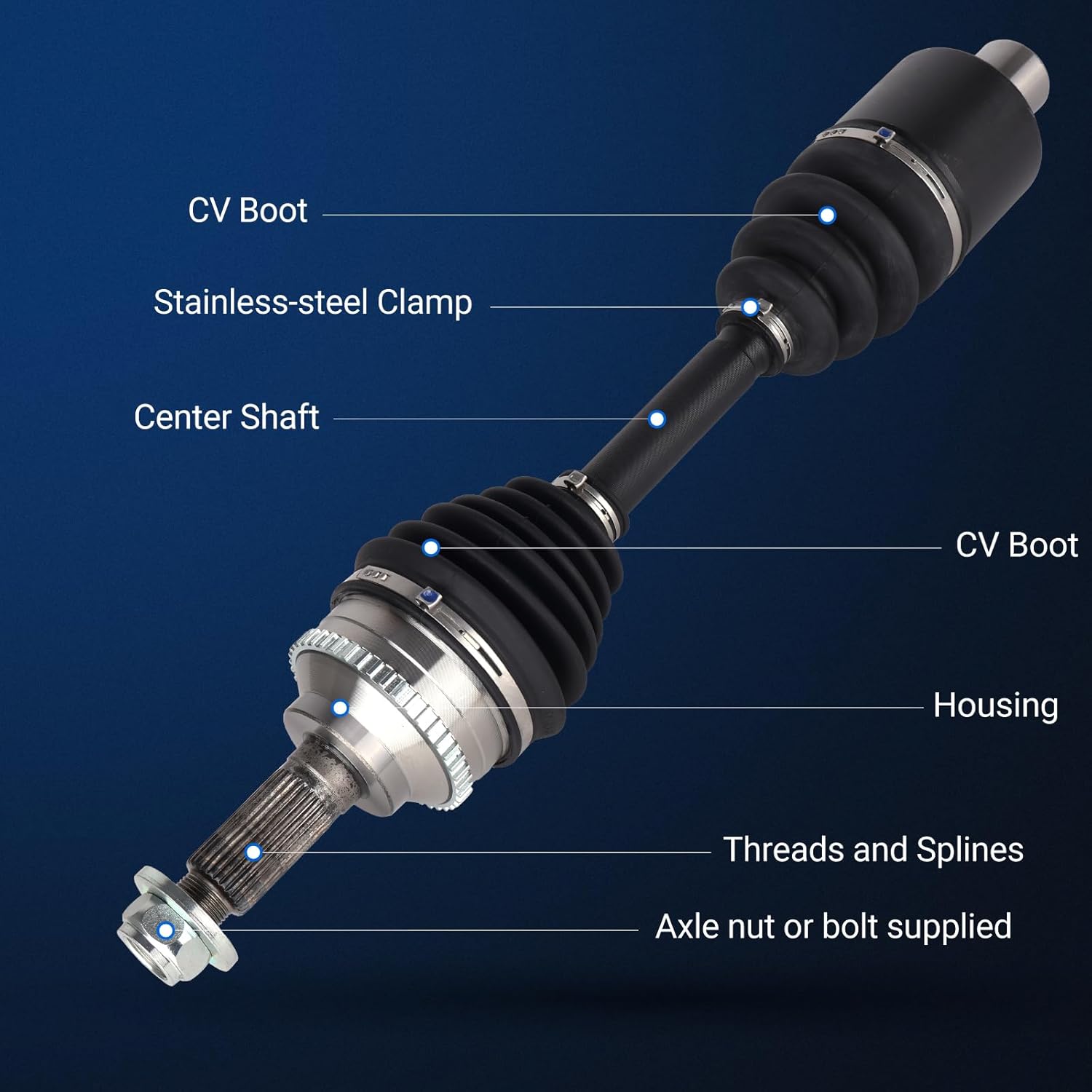 Autoround 662086 CV Axle Shaft Assembly Compatible with Ford Escape 2001-2012, Mazda Tribute 2001-2009, Mercury Mariner 2005-2011, Front Right Passenger Side