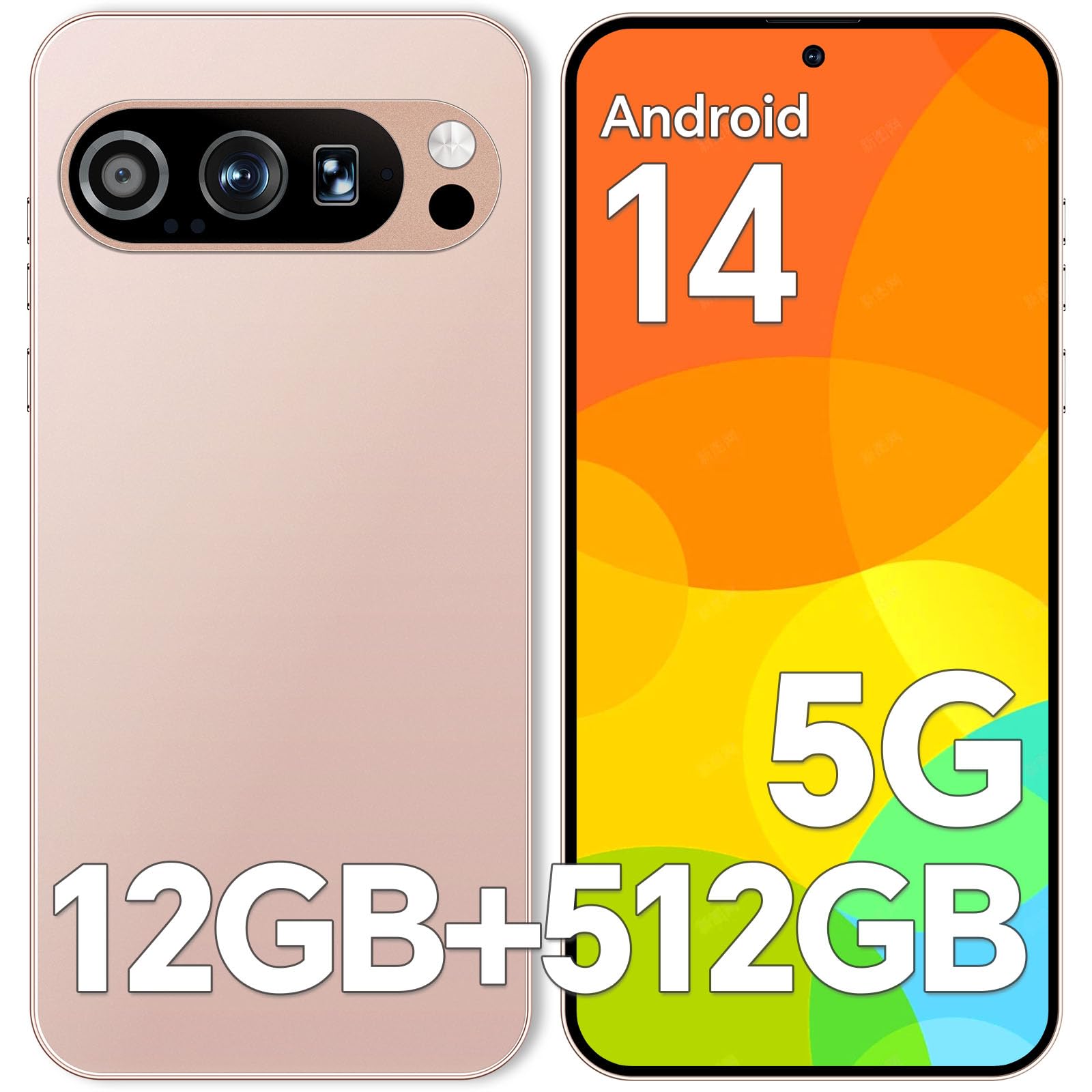 Unlocked Phones X9Pro 12GB+512GB Expandable 1TB Smartphone, 5000mAH Long-Life Battery Cell Phone,Snapdragon 888 Mobile Phones,108MP+48MP Camera,HD 6.8'' Screen /5G/ Dual SIM/GPS/WiFi/Bluetooth/Gold
