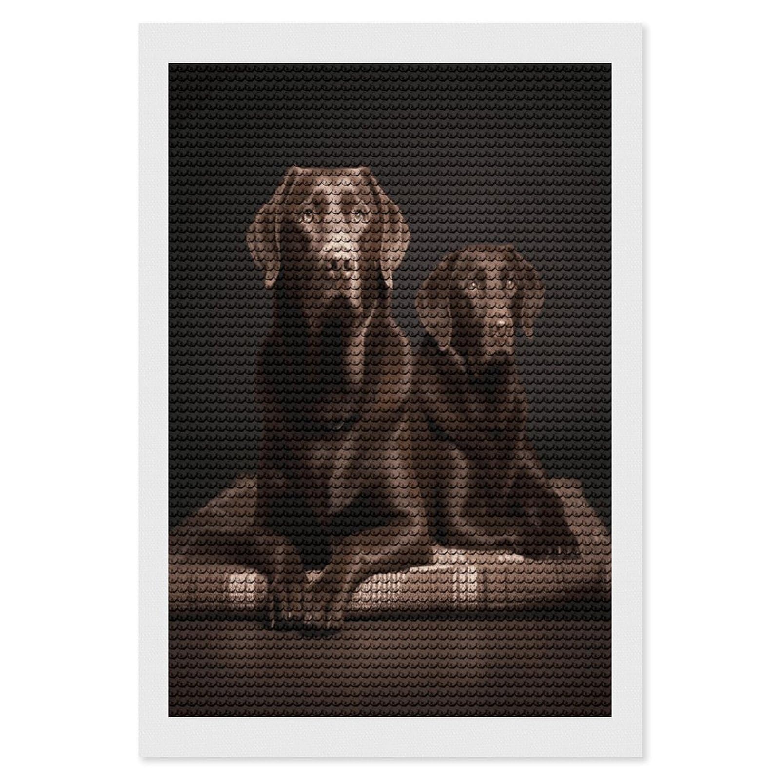 FodPand Brown Labrador Retriever Diamond Art Kits for Adults Diamond Painting Kits for Beginner 5D DIY Full Round Drill Diamond Dot Painting Gem Art Crafts for Home Wall Decor