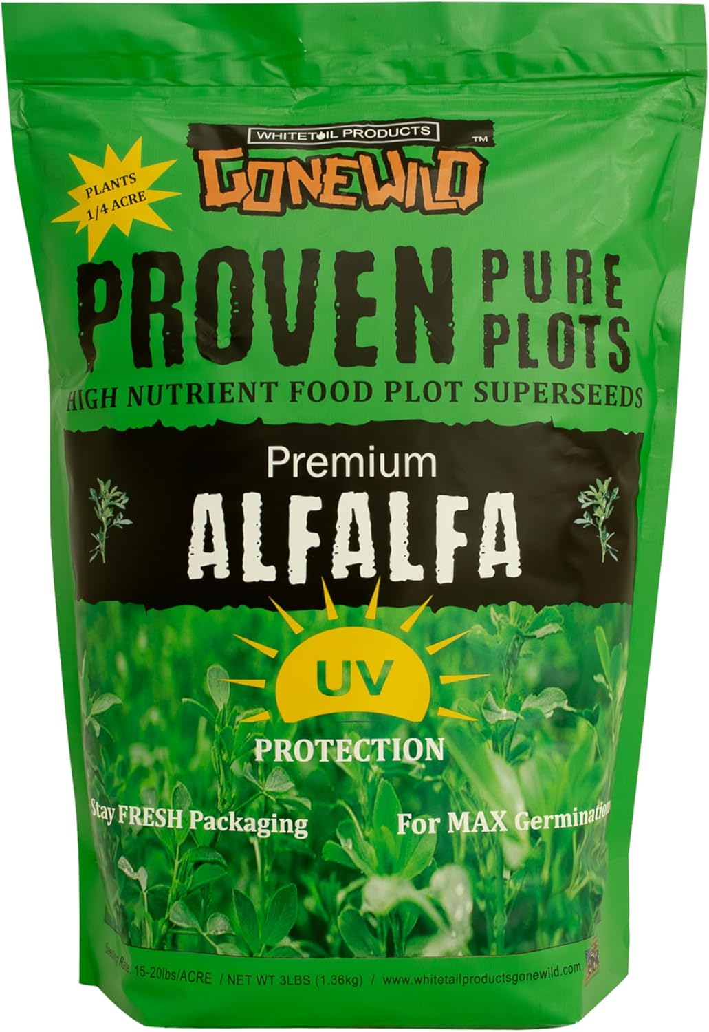 Premium Alfalfa Food Plot Seeds, 3lb Bag, G4320