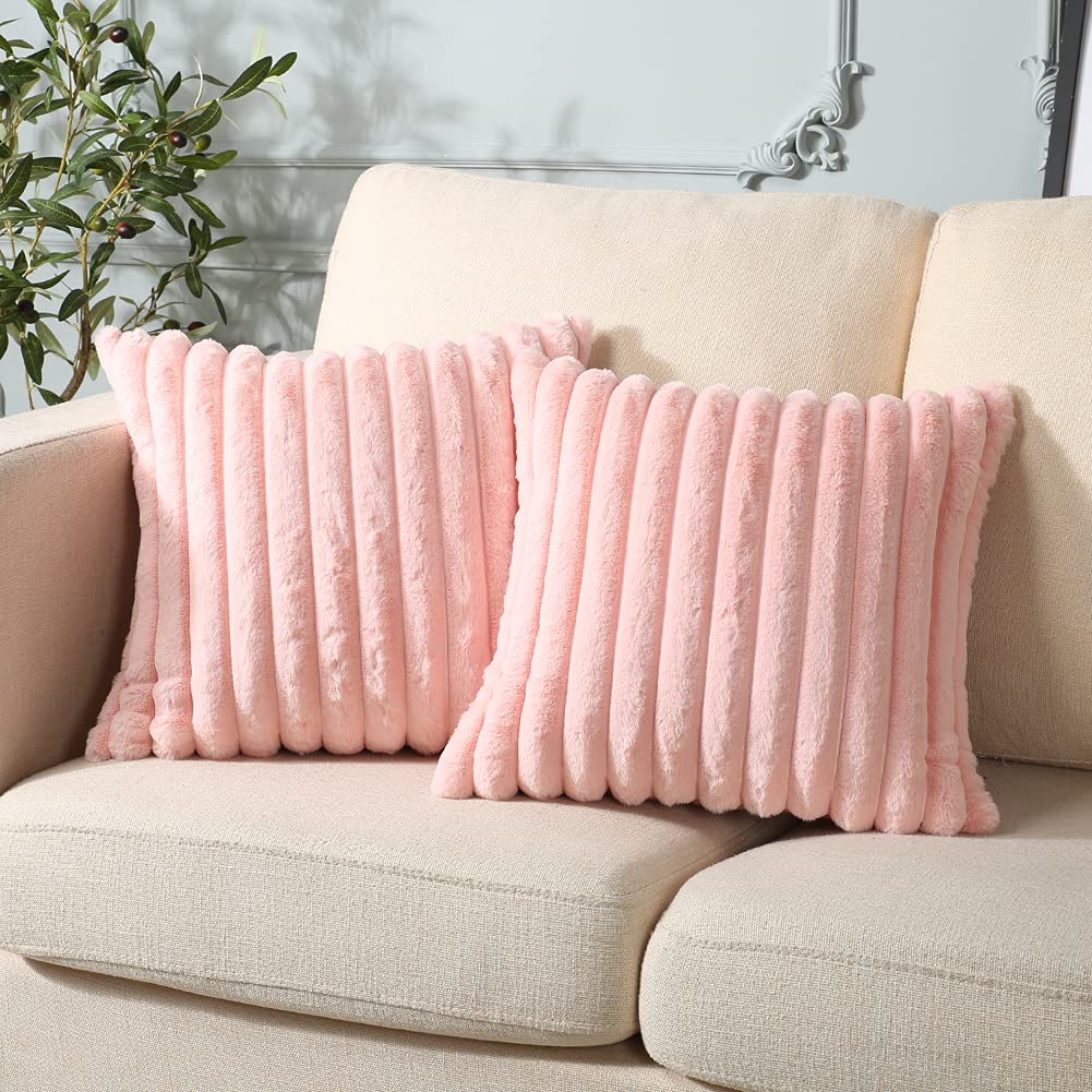 FUTEI Confezione da 2 federe decorative rosse per cuscini 61 x 61 cm