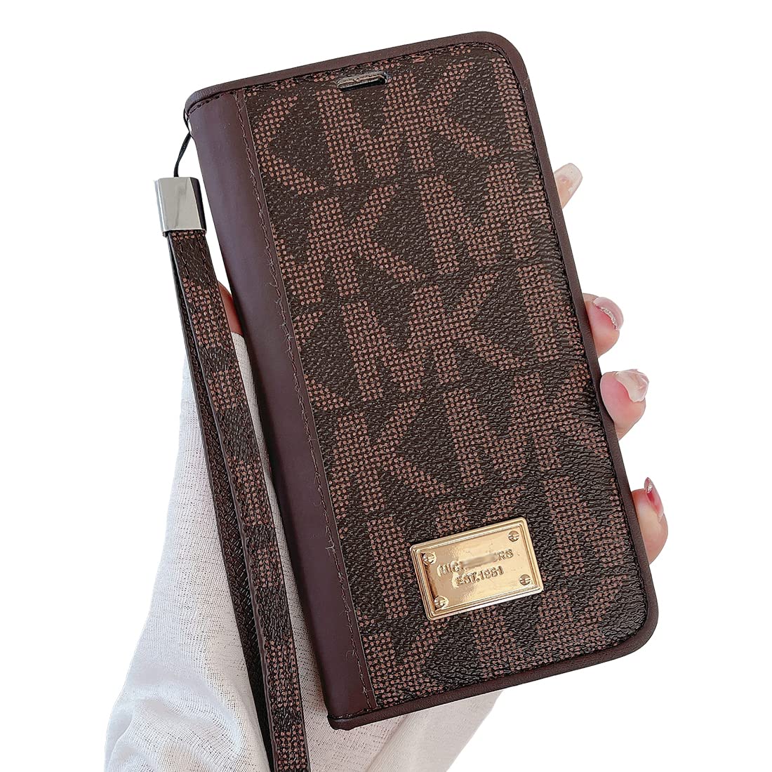 Amazon Com Luxury Case For Iphone 12 Pro Max Wallet Case With Lanyard Designer Classic Pattern Pu Leather Wallets Trunk Cover Premium Magnetic Flip Retro Shockproof Bumper Card Slot Holde Phone Case 6 7 Brown