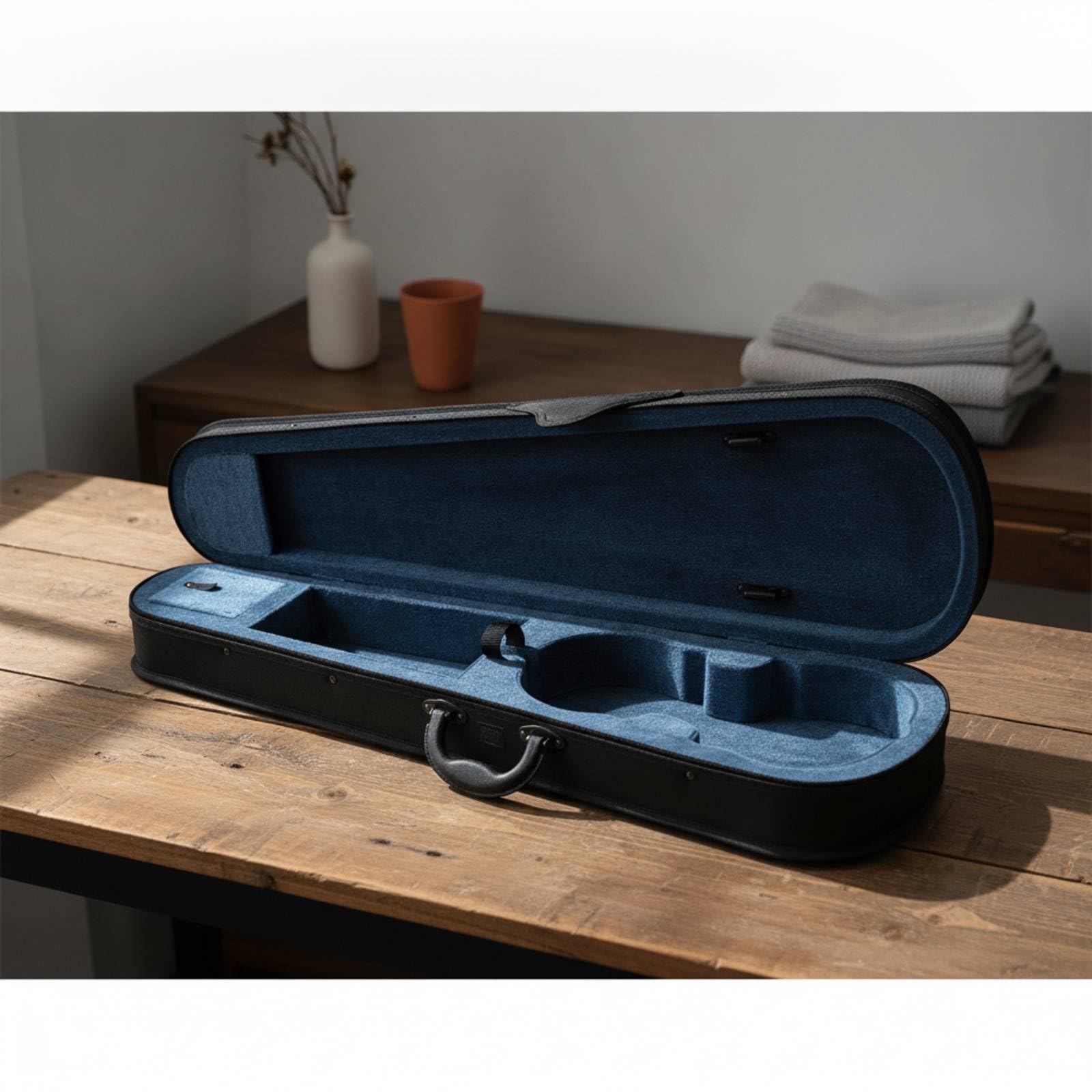 predolo Estuche Triangular Violín Rígido Estuche Violín con Correas Resisn para Viajes, 3/4