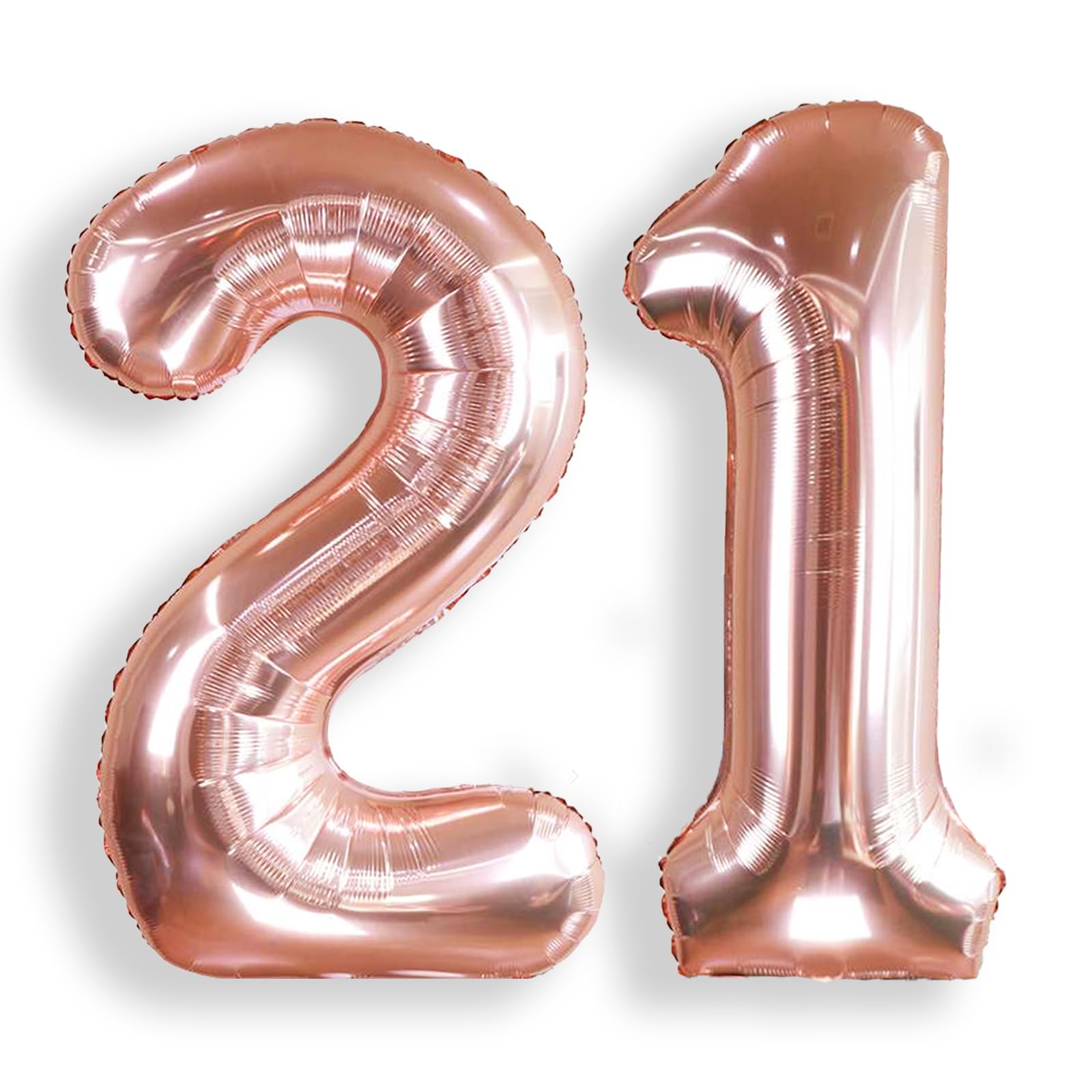 AULE 40 Inch Rose Gold 21 Balloon Number Foil 0-9 Birthday Big Numbers