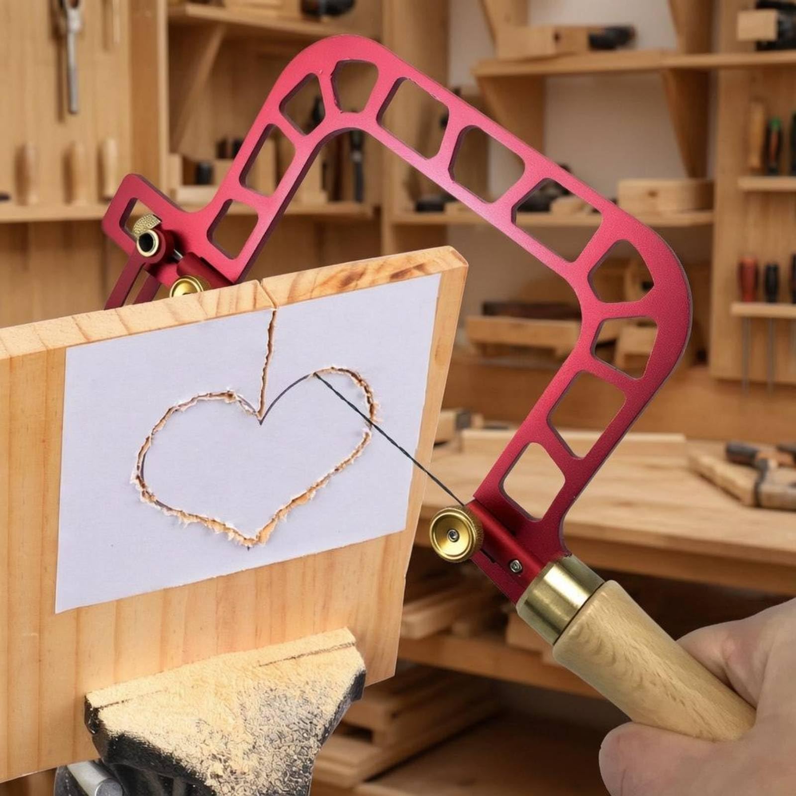 de Alambre Manual Manual Serrucho de Marquetería de Arco de Joyero con Hoja Estrecha y Ajuste de Tensión para Mayor Control en Trabajos Finos Adecuada para Bricolaje Carpintería Aula