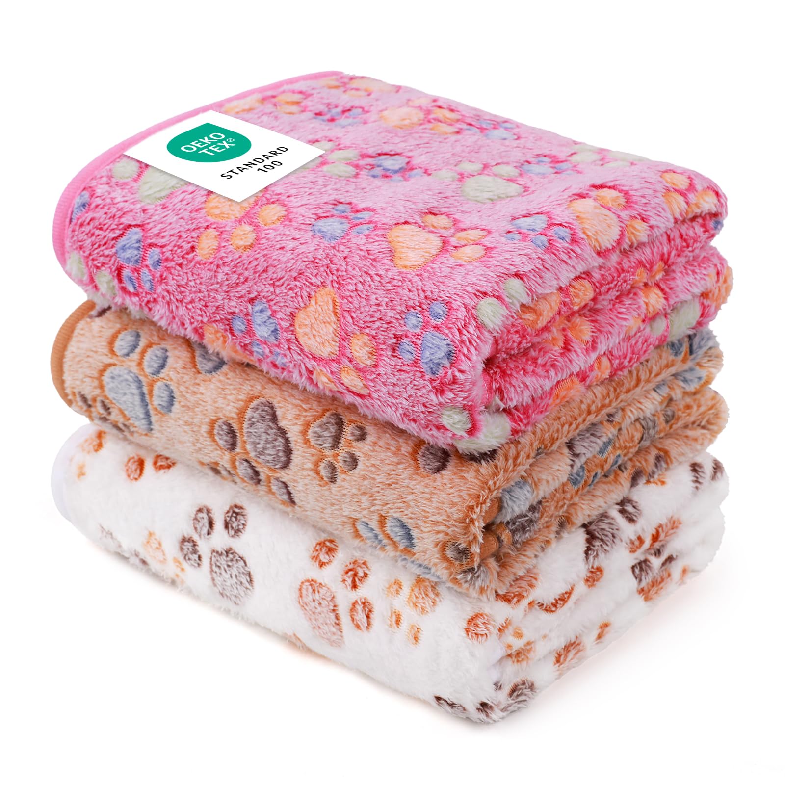 Luciphia Dog Blanket 3 Pack, Soft Cozy Fleece Throw for Puppy Cat,23"x16"