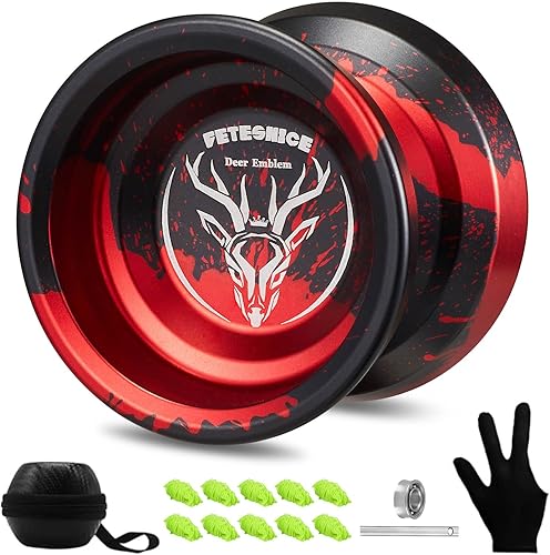 FETESNICE Yoyo Yoyo profesional sensible de metal para niños principiantes, rodamiento Yoyo de repuesto para jugador Yoyo avanzado + herramienta de