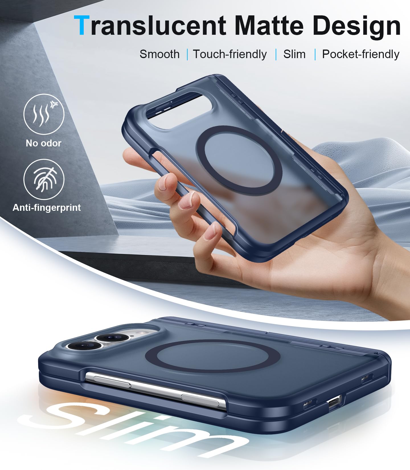 Custodia magnetica per telefono ultra pieghevole con supporto