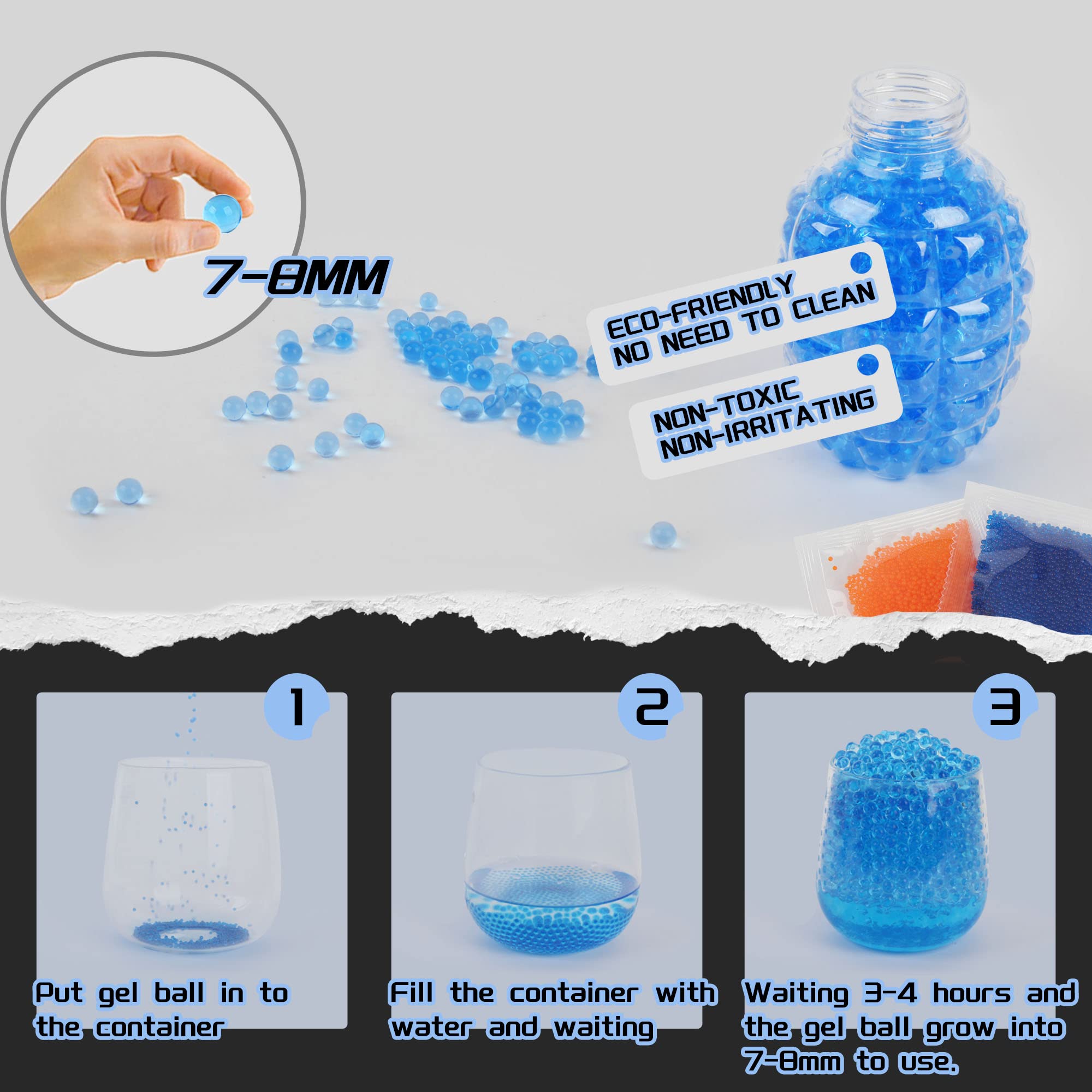 SIARINT M416 Automatic Electric Gel Blaster with 10000 Gel Ball Eco
