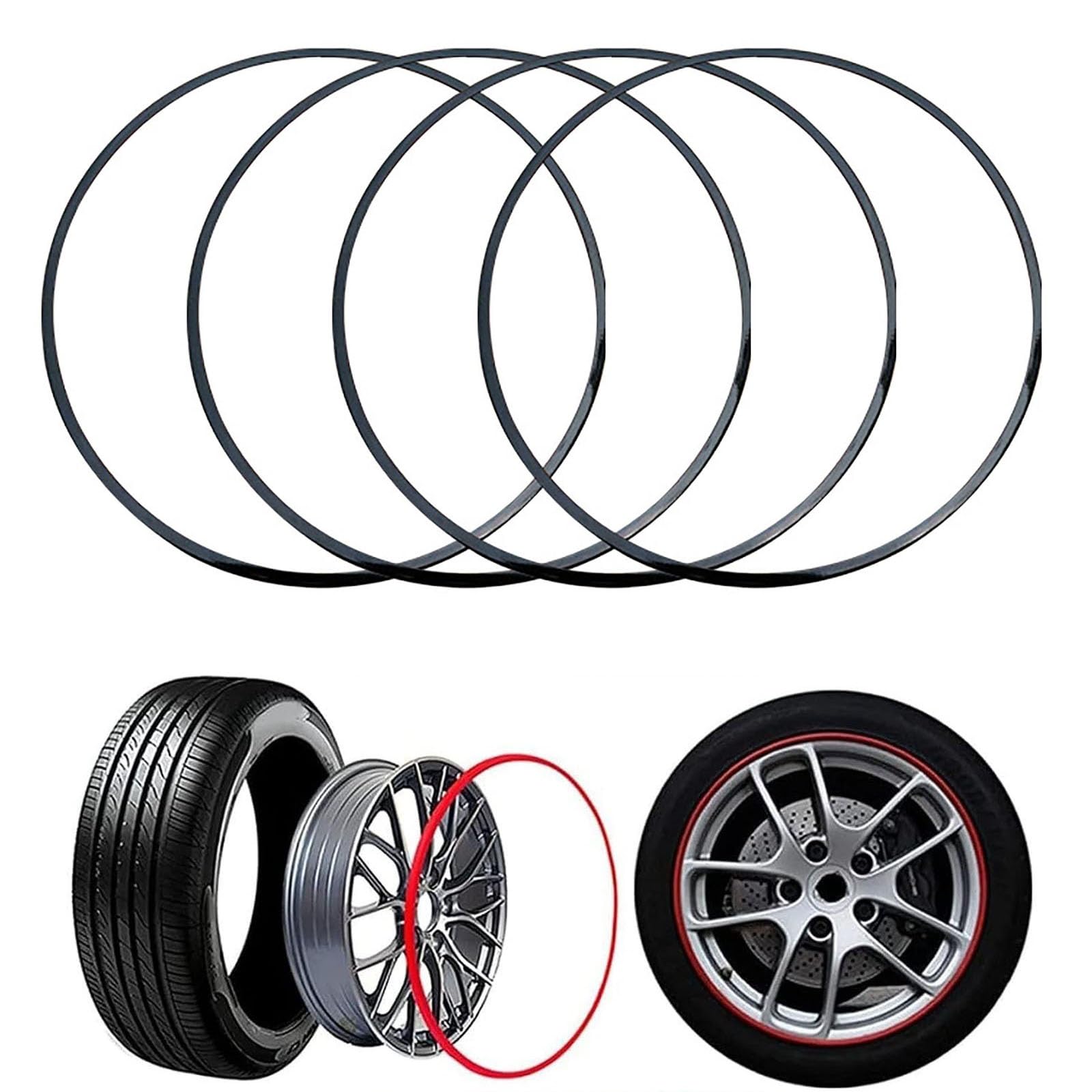 43-56 cm ochronny pierścień dekoracyjny, ochraniacz koła, materiał ze stopu aluminium, antykorozyjny i trwały, pierścień zderzaka koła, odporny na zarysowania odporny na tarcie, odpowiedni do