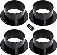 Duct Connector Flange 4 inch by Wadoy, 4 Pack ABS Quality Air Conditioner Exhaust Hose Flange Wall Mount for Heating Cooling Ventilation HVAC System Dryer Vent Wall Plate
