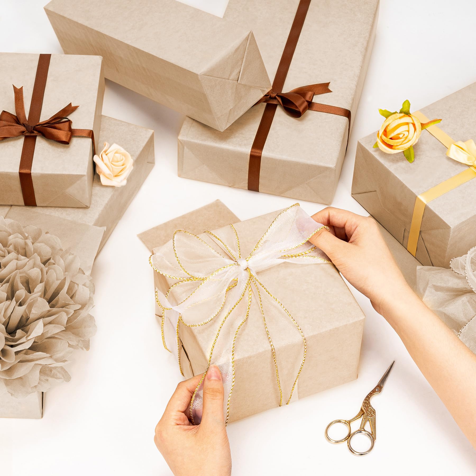 Hi Sasara Carta Veline Con Stampa Mucca Marrone: 30 Fogli 71x50 Cm, Per Confezioni Regalo E Feste A Tema - 4