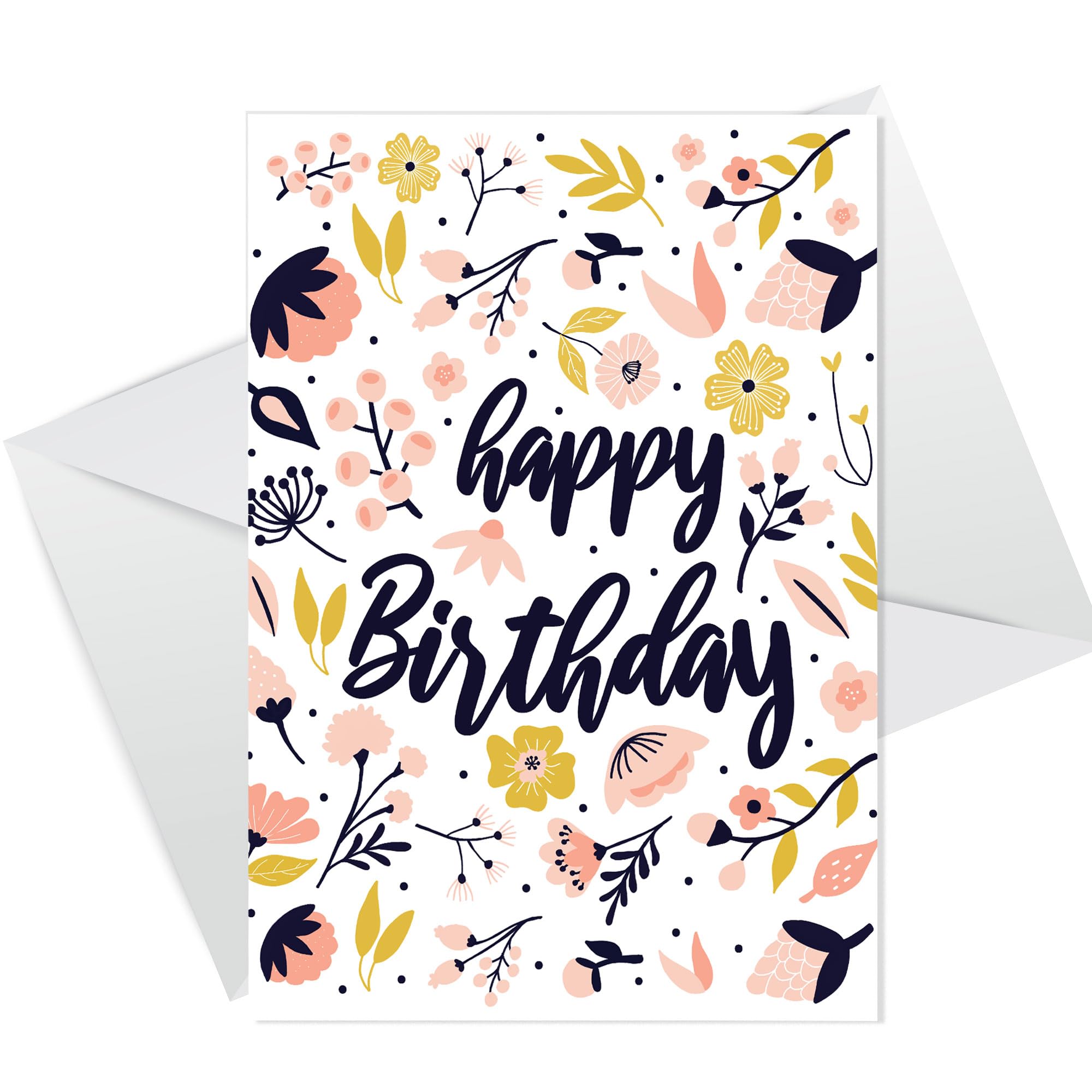 RED OCEAN Happy Birthday Cute Floral Birthday Card For Her Best Friend Mum Daughter Nan Sister