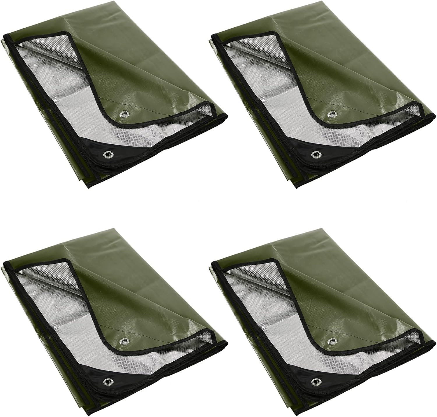 RedSwing 4-Pack Heavy-Duty Waterproof Thermal Tarps for Camping