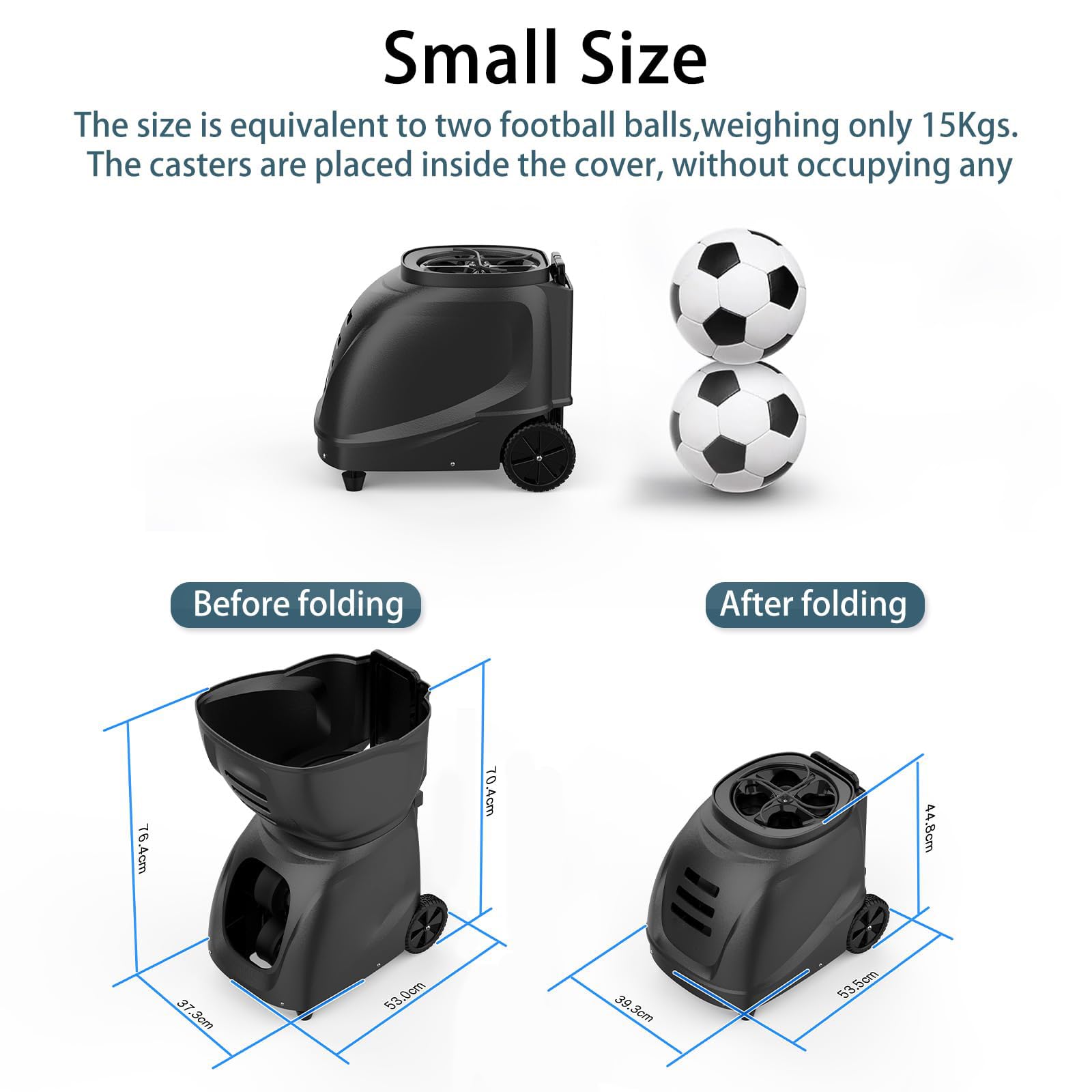 Máquina Automática Pelotas Tenis 80 W, Máquina Lanzamiento Tenis, Lanzador Pelotas Tenis, Capacidad 145 Pelotas, Ángulo Ajustable 5-60°, Velocidad Pelotas 10-90 Km/h, para Entrenamiento Práctica