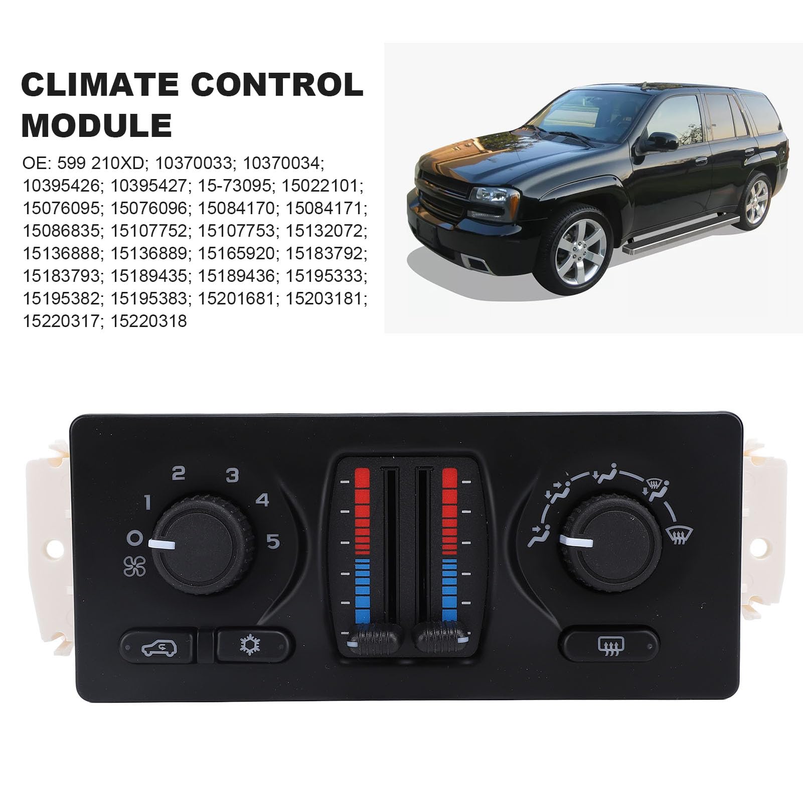 Wakects Módulo de Control de Clima, Material ABS, Configuración Automática, Respuesta Rápida, Apto para Rainier 2004-2007, Trailblazer 2002-2009, Comodidad Mejorada