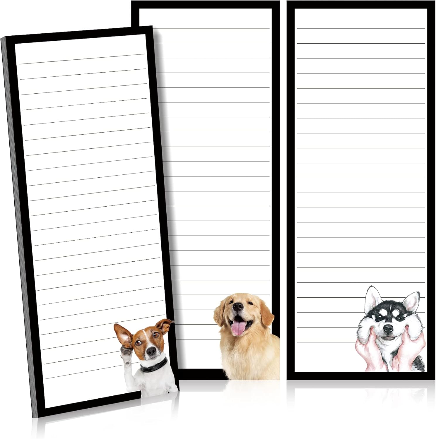 bvya 3 Full Back Fridge NotepadsLarge Notepads (3.5x9inch) for Grocery