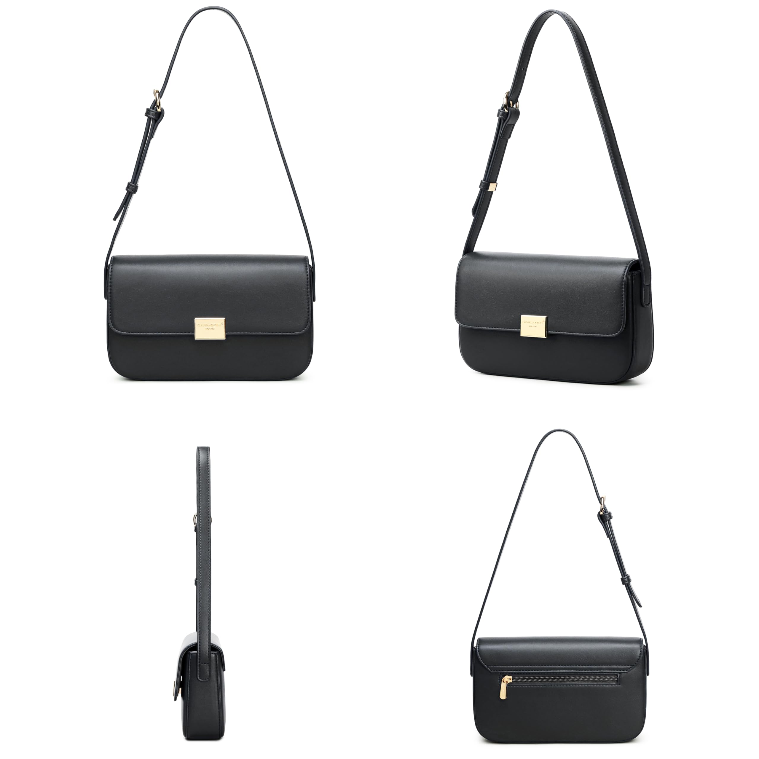 David Jones - Damen Kleine Umhängetasche - Schultertasche Feste PU Leder - Handtasche mit Klappe - Crossbody Bag Tasche für Alltag - Modisch Elegant Stilvoll Abendtasche Arbeit Freizeit