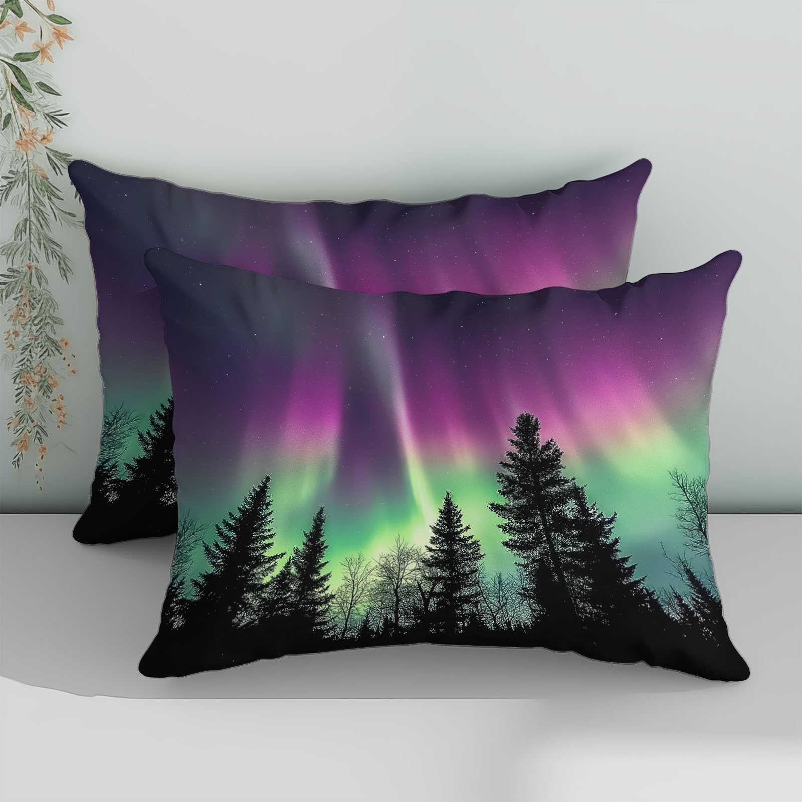 Générique Poszwa na kołdrę 240x260 cm Las Aurora Komplet pościeli z bawełny poliestrowej z miękkim i trwałym zamkiem błyskawicznym, z 2 poszewkami na poduszki 65x65cm