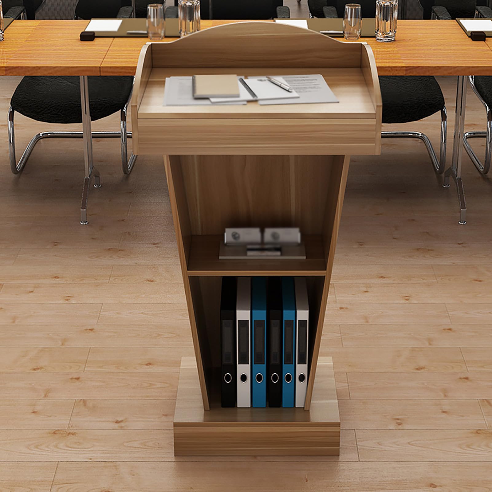 Générique Pupitre en Bois pour chaire d'église - Podium élégant Marron pour Bureaux, écoles, conférences, Mariages et salles de Classe - Support Durable pour églises et événements