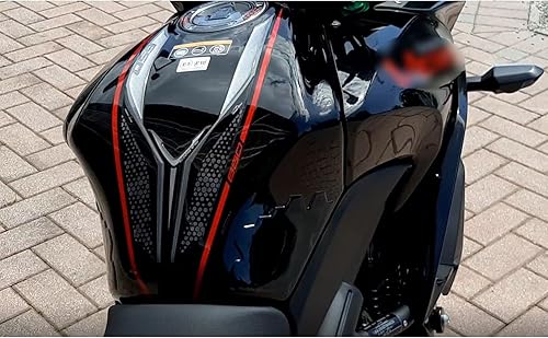 Miniatura 5 de Adhesivos 3D para motocicleta compatibles con Kawasaki Versys 650 2021. Protección lateral del tanque contra golpes y arañazos. Par de calcomanías