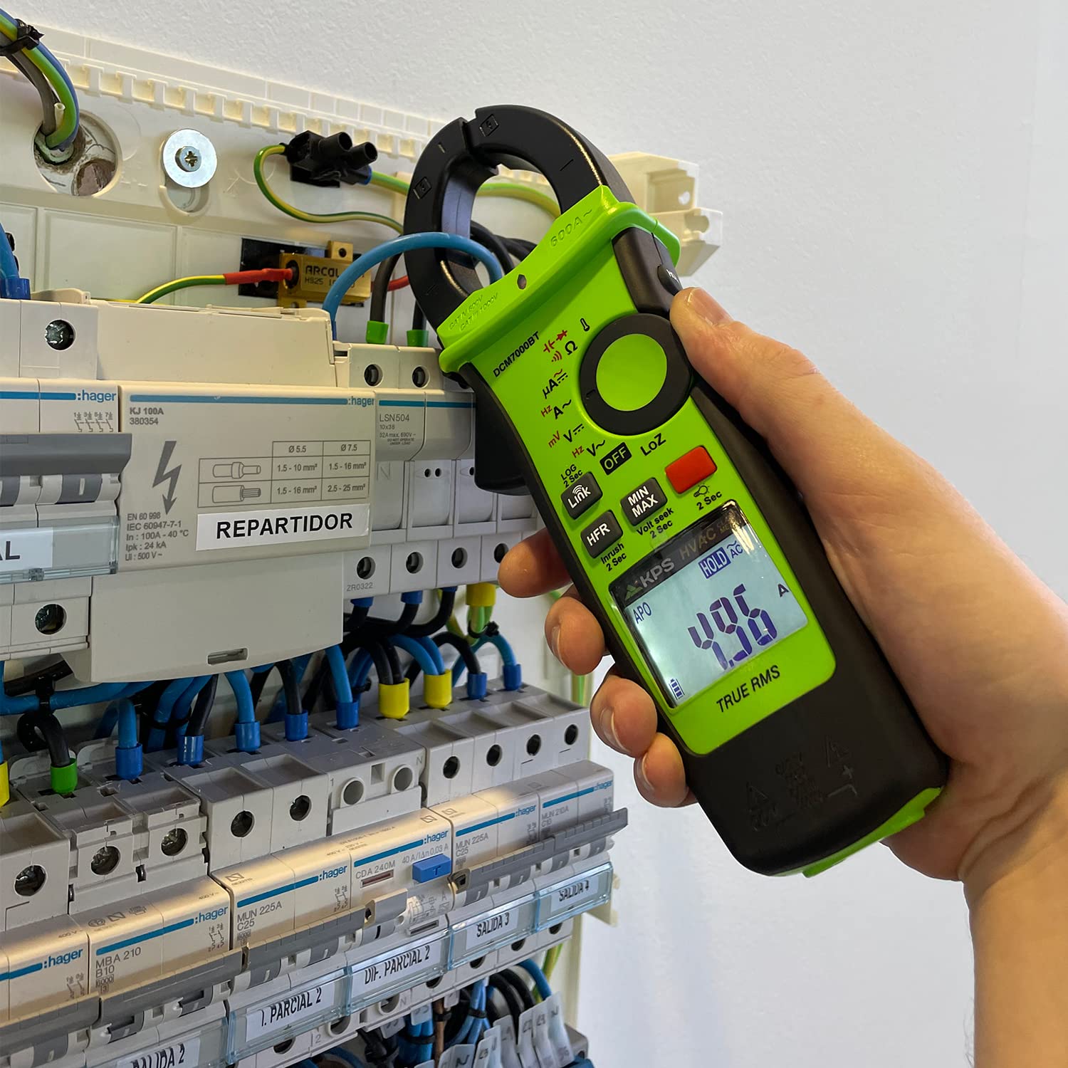 KPS-DCM7000BT Pinza Amperimétrica TRMS con Bluetooth para sistemas de Calefacción, Ventilación y Aire Acondicionado (HVAC) CAT.IV