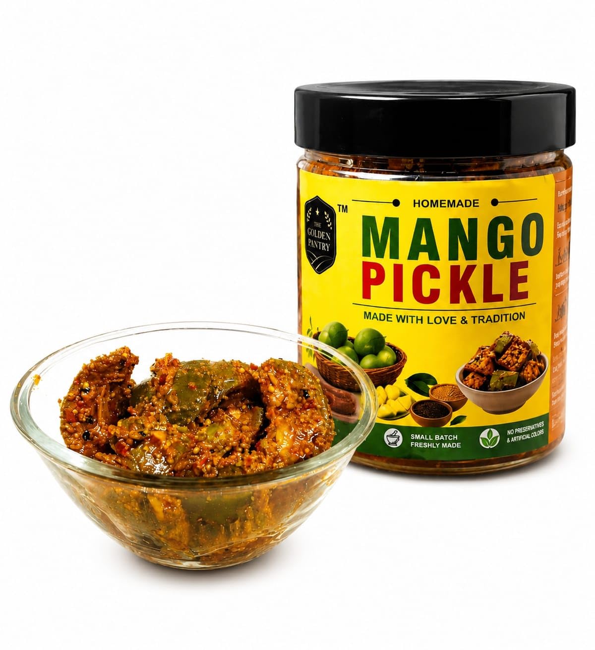 The Golden Pantry Mango Pickle (375g) | Authentic Homemade Sun-Dried Aam Ka Achaar with Traditional Indian Spices & Mustard Oil | No Chemical Preservatives-image-20