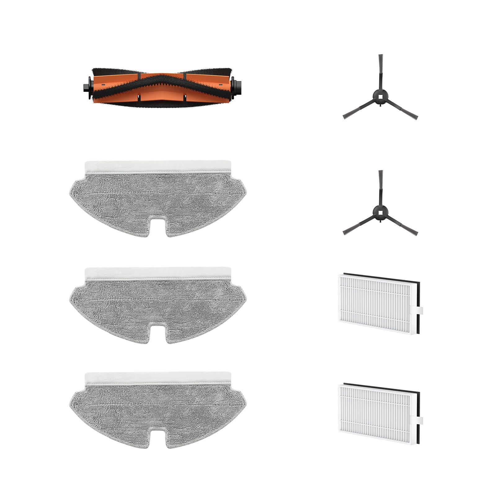 Kit Entretien Pour Robot Aspirateur Dreame Mova M1 / Trouver M1 – 1 Brosse Principale, 2 Filtres, 4 Brosses Latérales