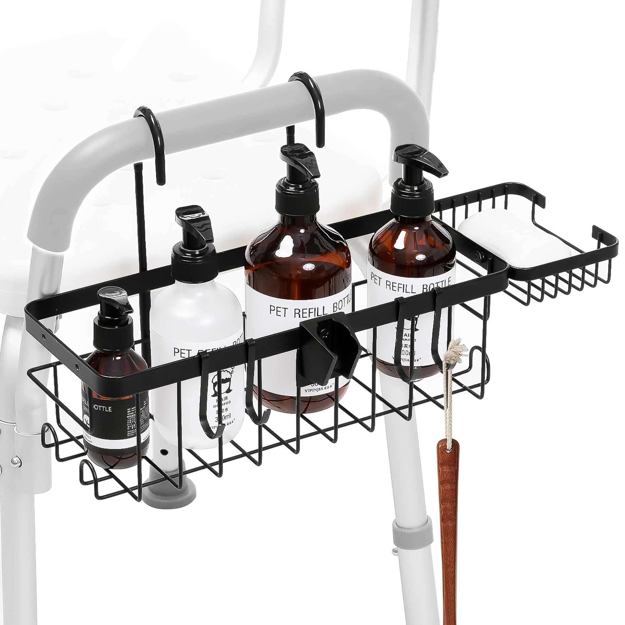 TYYIHUA Hanging Shower Caddy for Shower Chair with Hooks Soap Tray and Shower Rack Bathroom Showers Organizer Basket