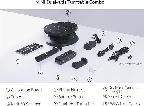Miniatura 7 de Revopoint Mini escáner 3D de alta precisión con luz azul de doble cámara precisión de hasta 0001in velocidad de escaneo de 10 Fps distancia de punto