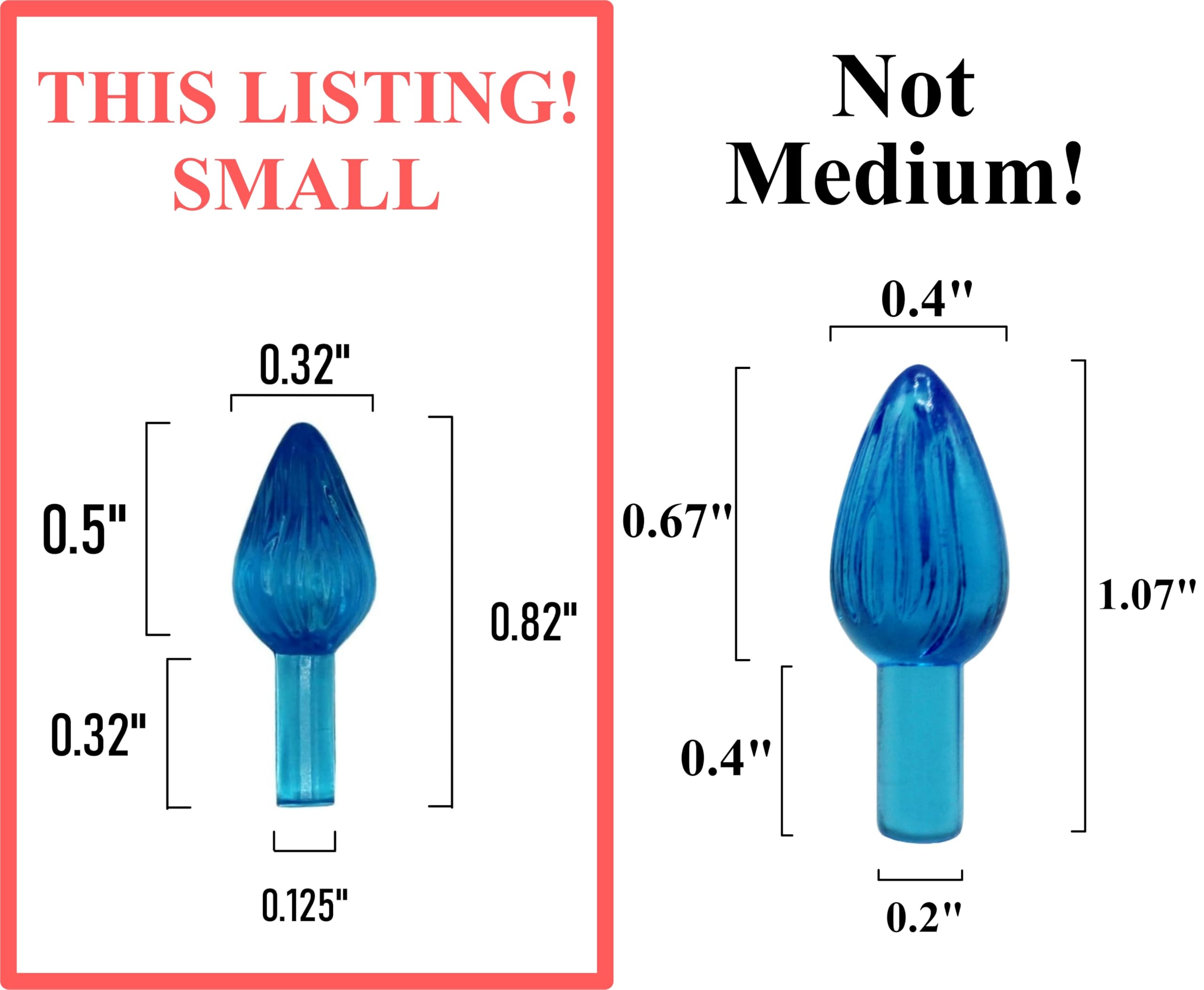 Creative Hobbies Ceramic Christmas Tree Replacement Lights, Small Twist Light Ornaments for 8