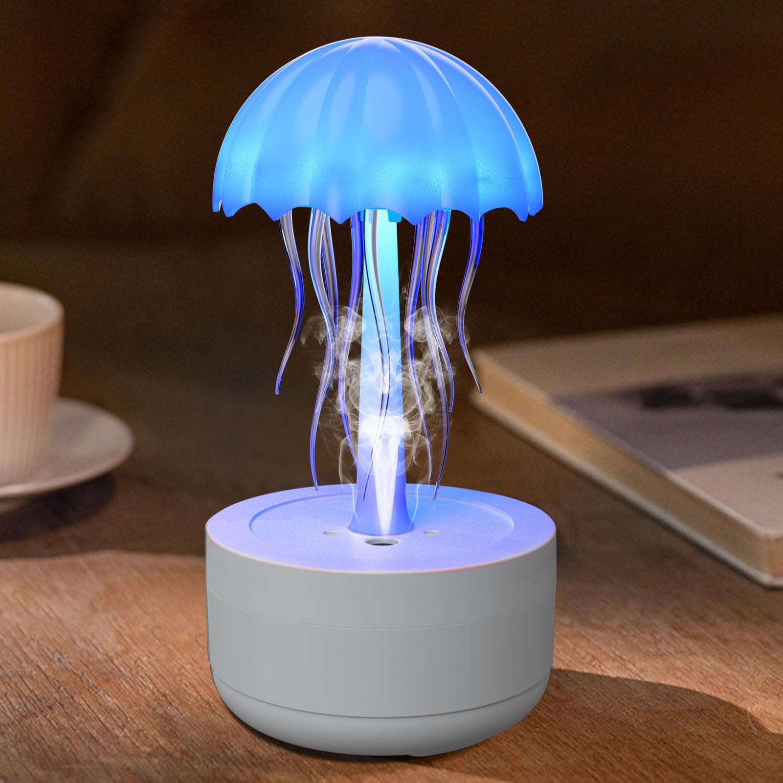 Cuifati Dance Piccolo Umidificatore, Simpatico Mini Umidificatore da 300 Ml con Luce Notturna a 7 Colori, Spegnimento Automatico Diffusore di Oli Essenziali da Scrivania per Camera da Letto, Ufficio,