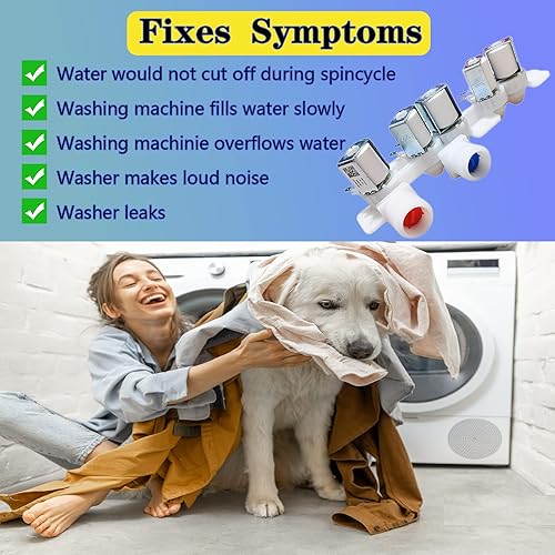 Miniatura 3 de Actualizada AJU73213301 Válvula de entrada de agua para lavadora compatible con LG, Kenmore, piezas de lavadora, sustituye a AJU75152601, WT101CW,