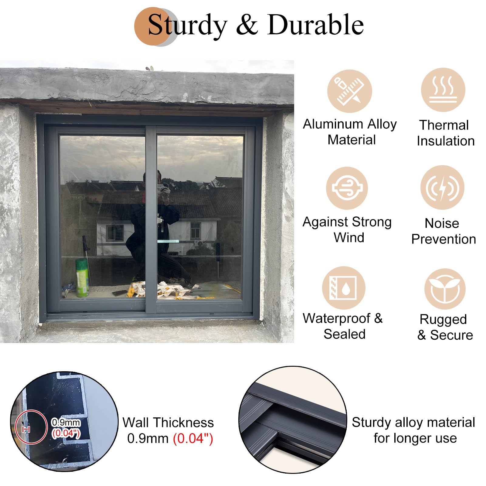 Ventana de gallinero, ventana corrediza con vidrio y pantallas, fácil instalación para gallinero