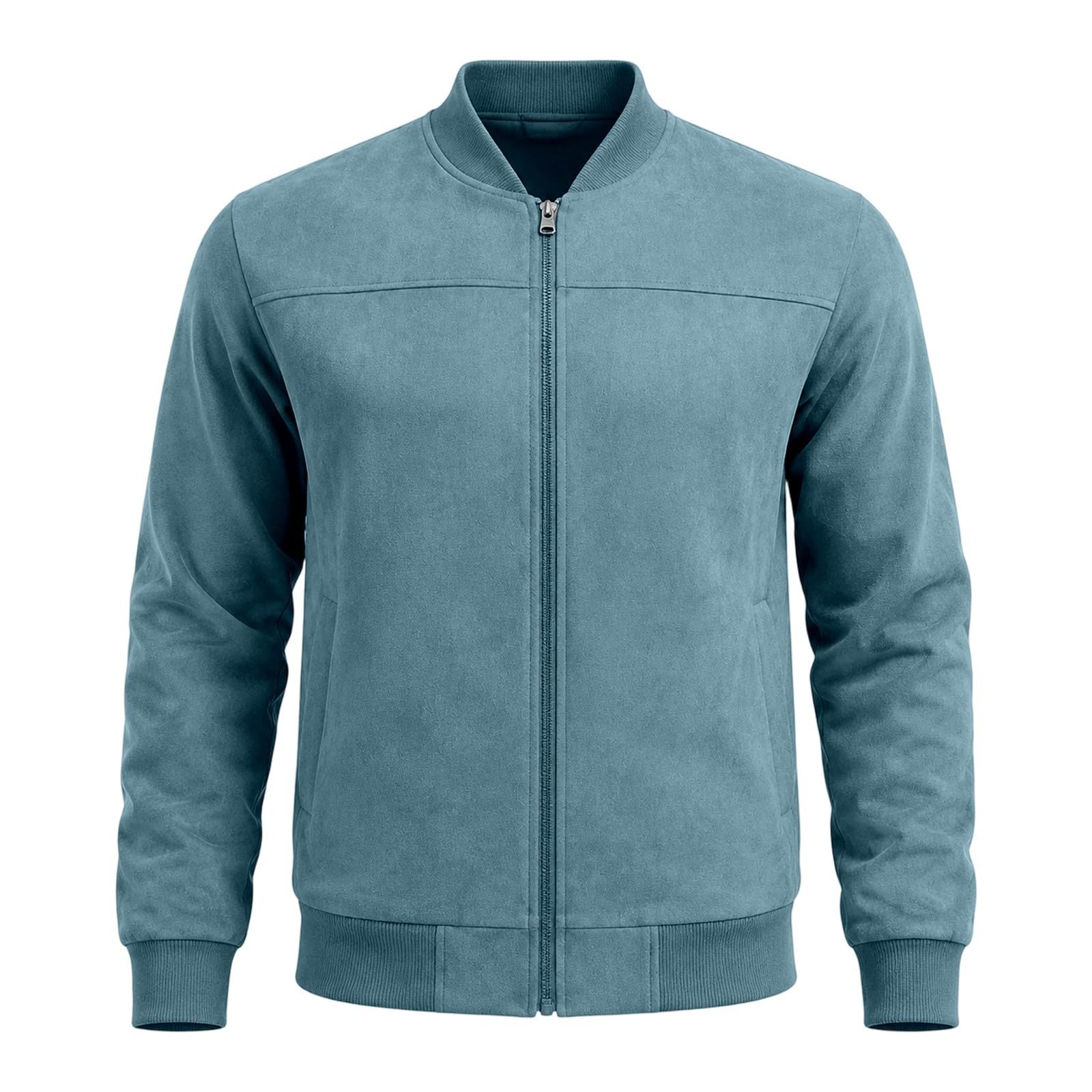 Chaqueta deportiva formal con cuello alto y forro polar, con cremallera.