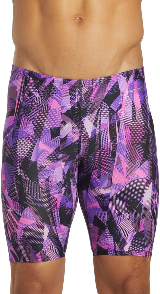 Sporti Boys' Swim Jammers - Youth Competitive Printed Pattern Swim Racing Swimming Shorts Swimsuit Trunks Chlorine Resistant